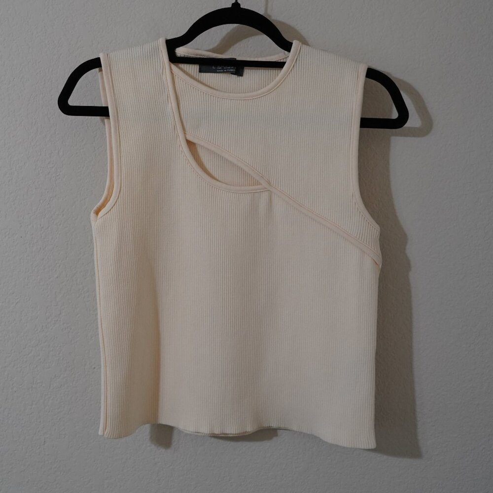 Primark cream cut out tank top size large